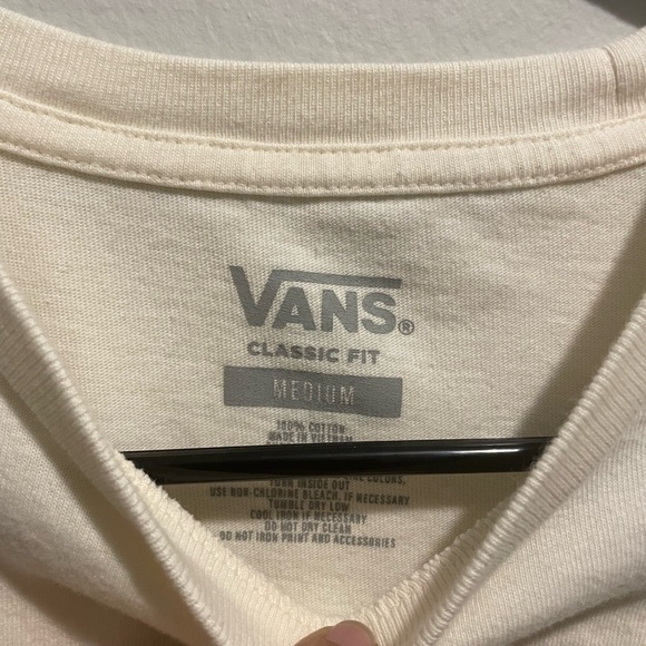 Vans Cream Short Sleeve Tee Off The Wall - Picture 3 of 6